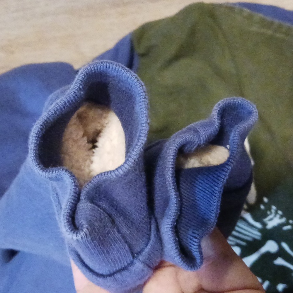9/10 Mini Boden Blue and Green Dinosaur Hoodie - Picture 6 of 7